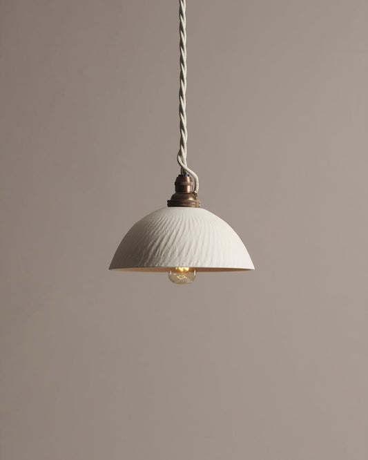 Chattered Rice Bowl Porcelain Plug-in Light