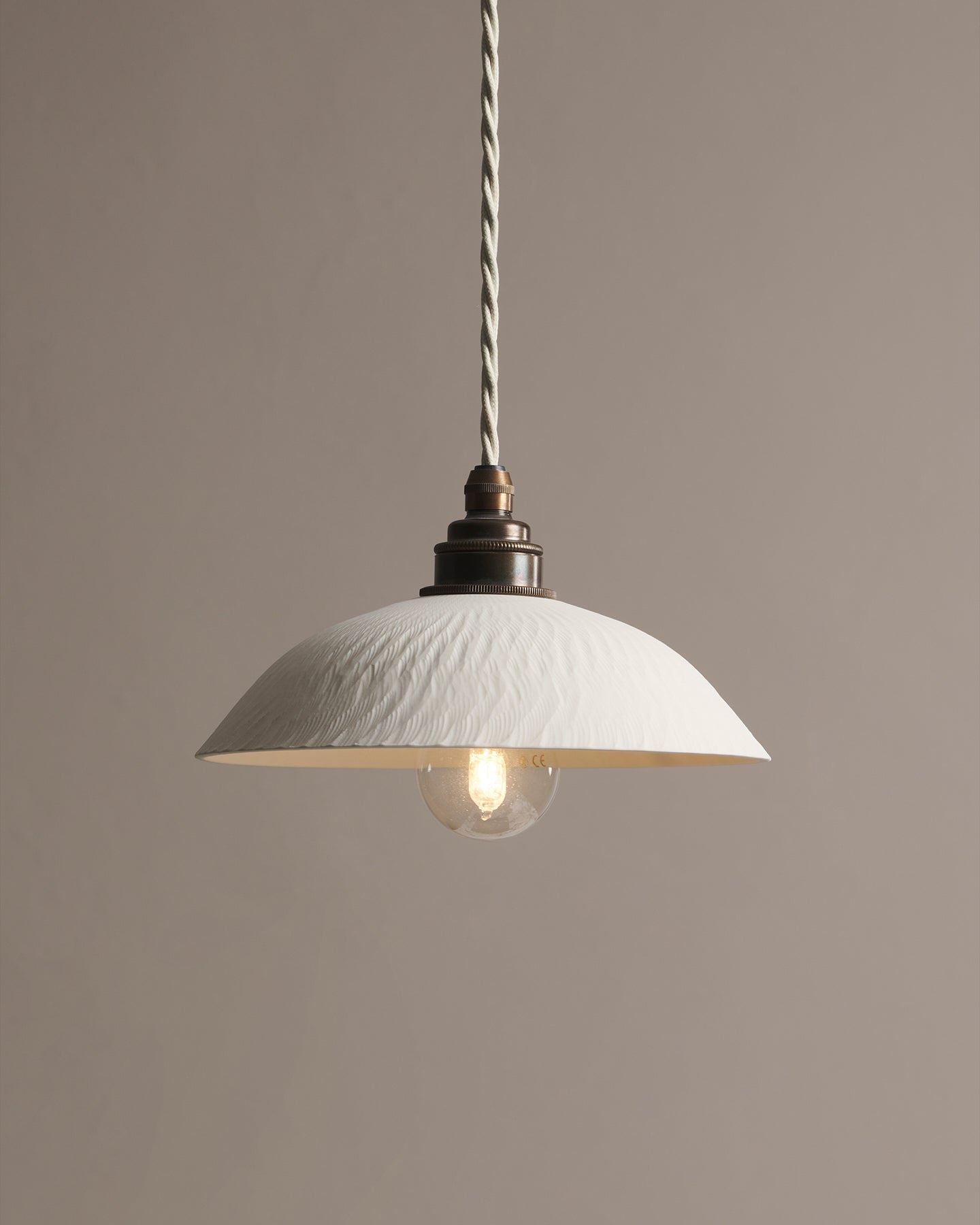 Large Chattered Skullcap Porcelain Plug-in Light