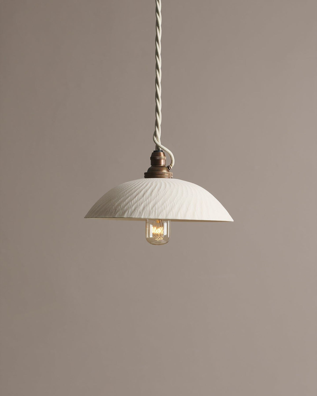 Small Chattered Skullcap Porcelain Pendant Light TEST