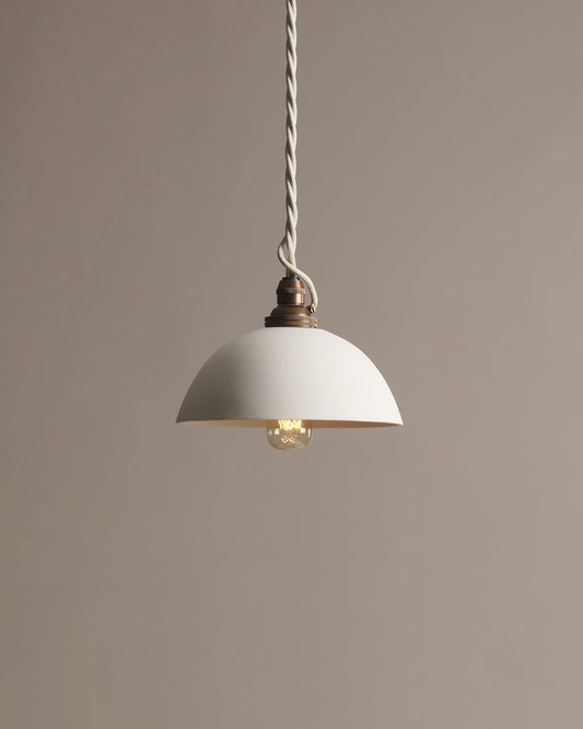 Plain Rice Bowl Porcelain Pendant Light