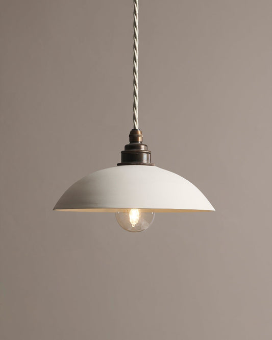 Large Plain Skullcap Porcelain Plug-in Light