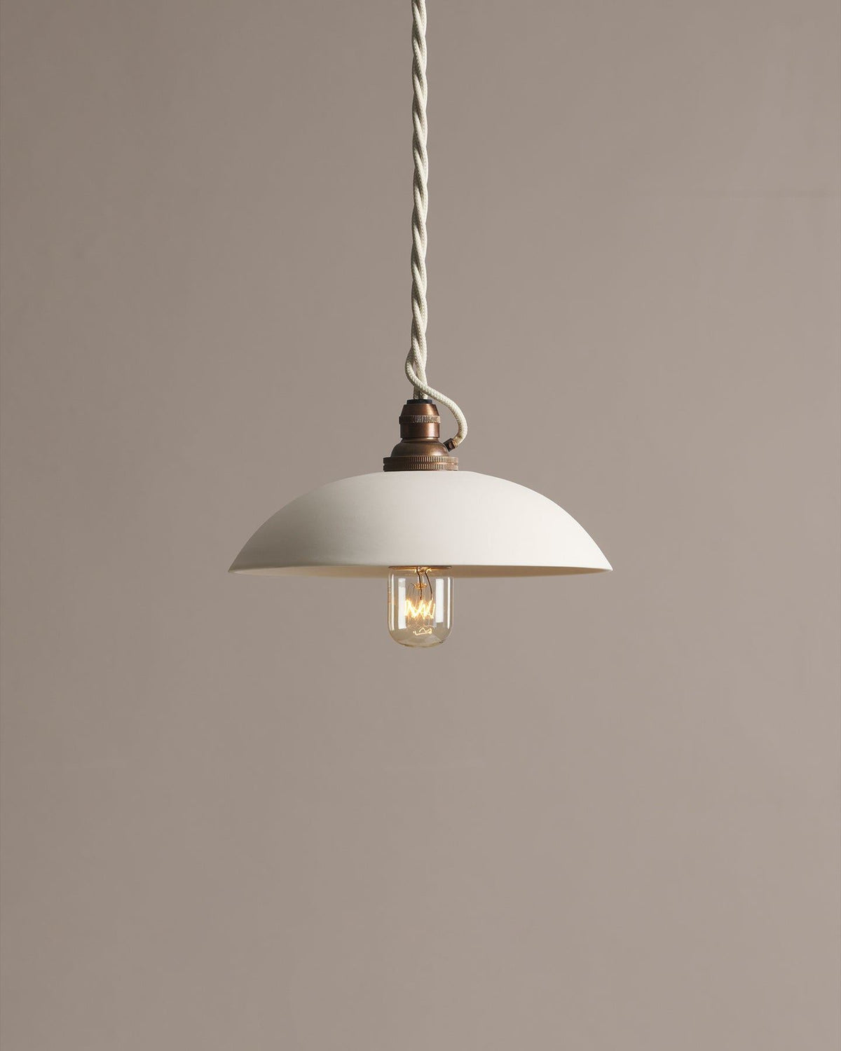 Small Plain Skullcap Porcelain Plug-in Light TEST