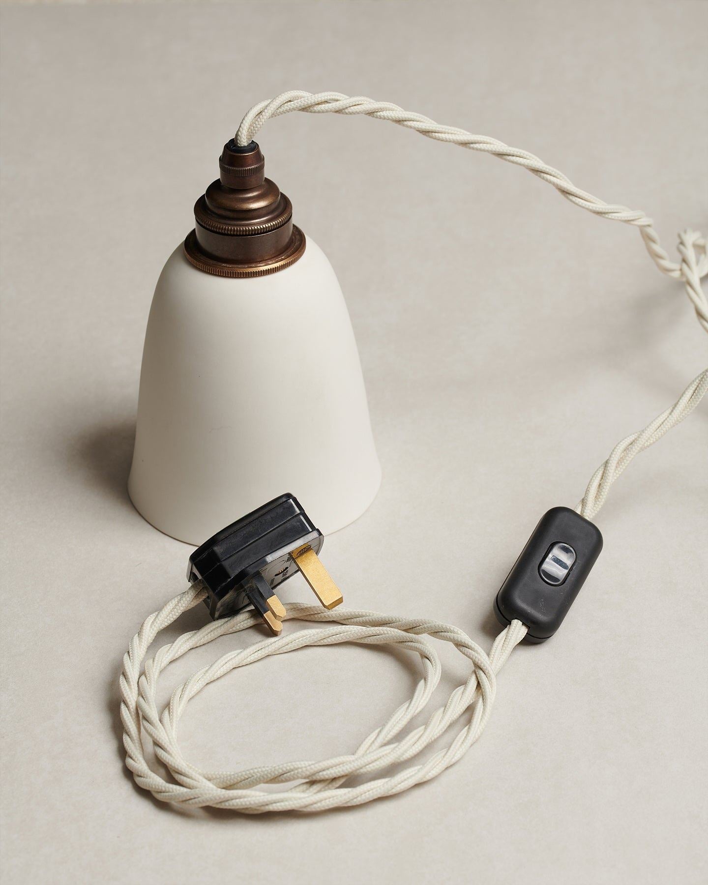 Large Chattered Skullcap Porcelain Plug-in Light