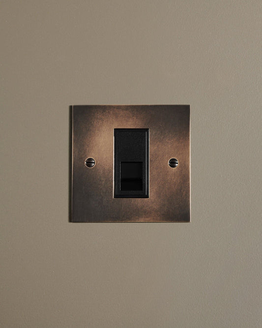 Oxidised Brass Classic Ethernet Outlet