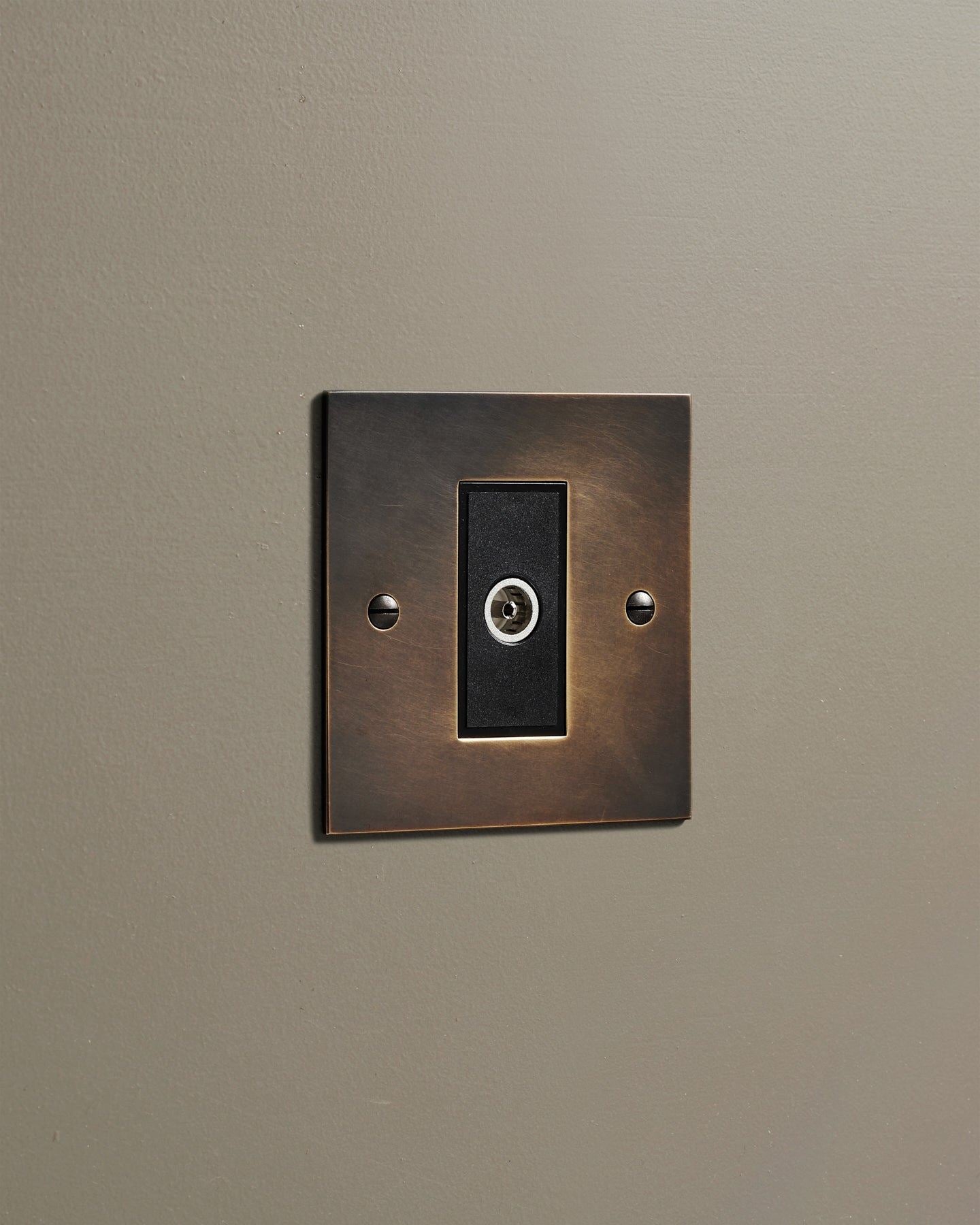 Oxidised Brass Classic TV Outlet